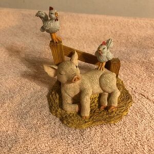 The Hamilton Collection Pig Pen Pals Collection Rise and Squeal Figurine